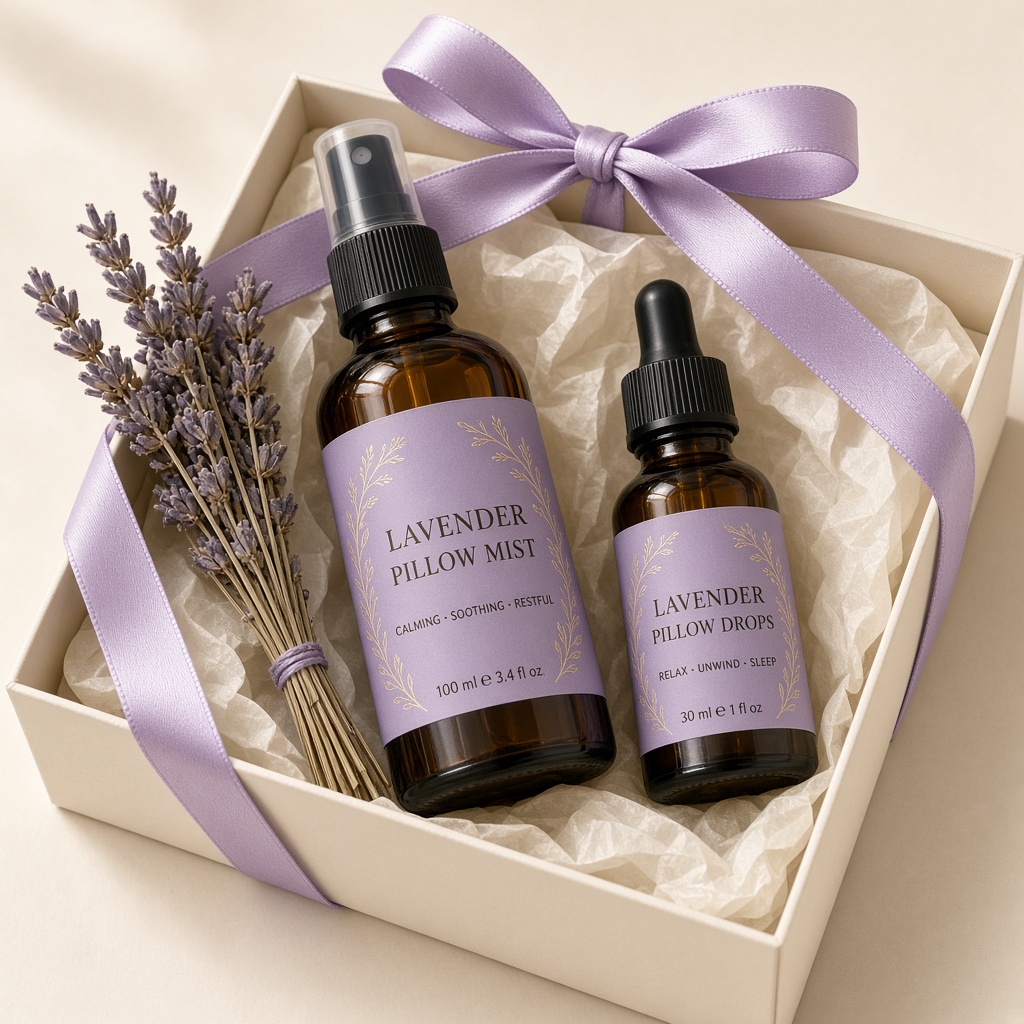 Concept image of a lavender gift set box